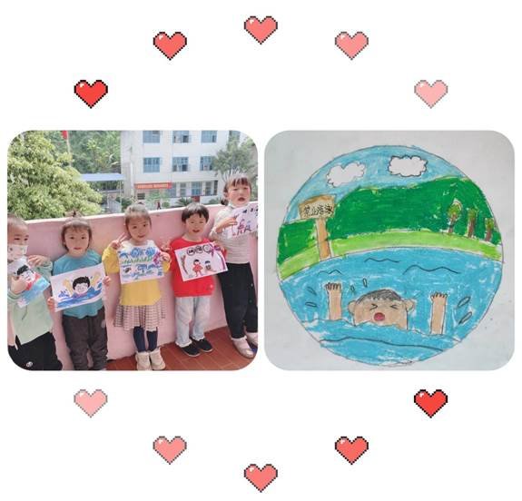 新寧縣水廟中間幼兒園開展防溺水安全教育繪畫比賽運動
