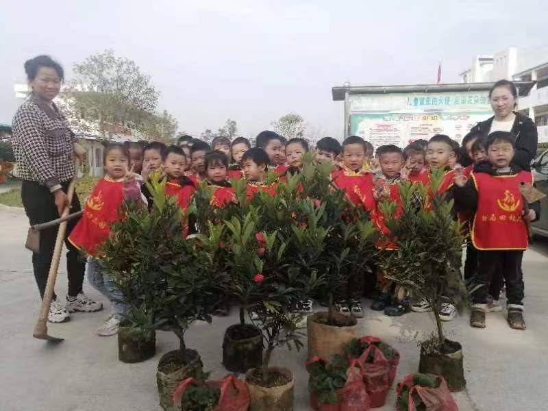 新寧縣萬塘鄉(xiāng)白馬田幼兒園 開展“我和小樹共成長”植樹節(jié)主題活動